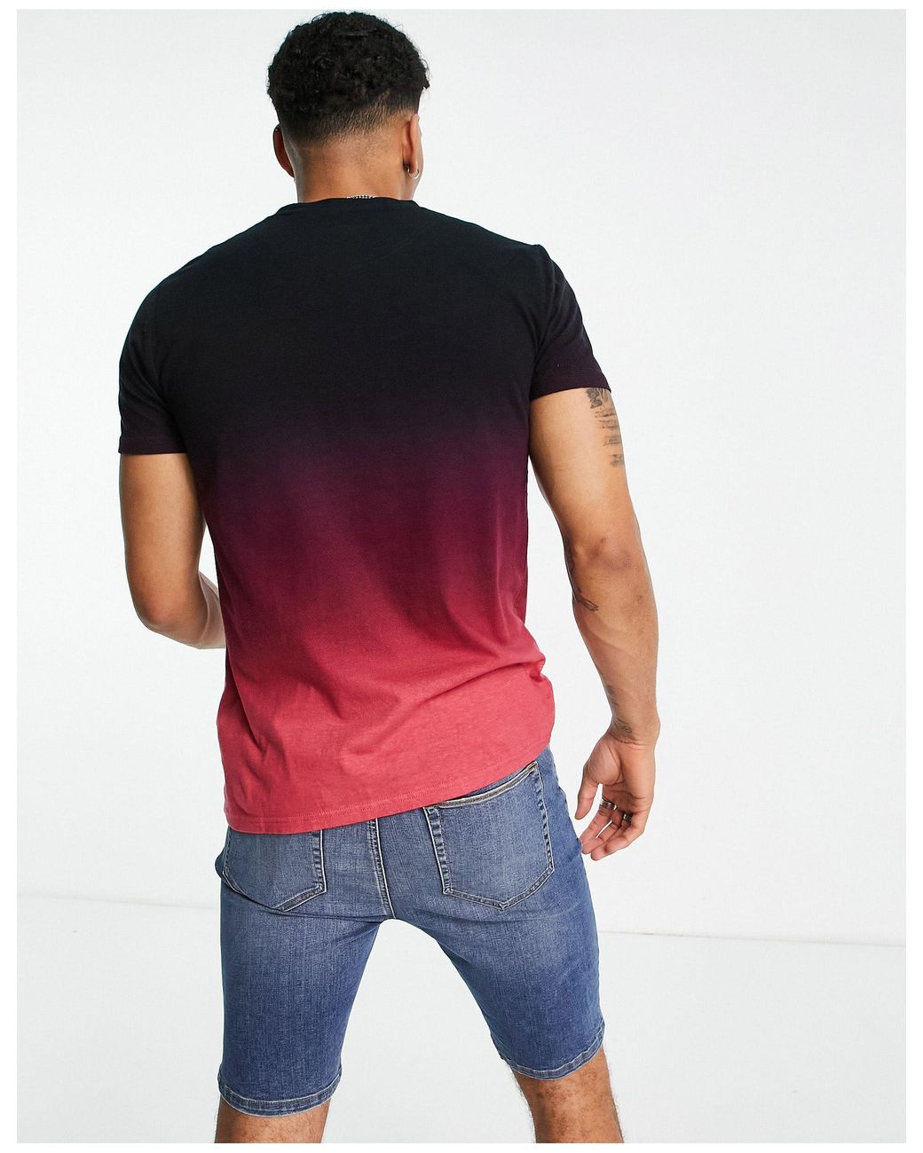 Camiseta roja degradada con logo perspective Hollister hombre de color Rojo | Lyst
