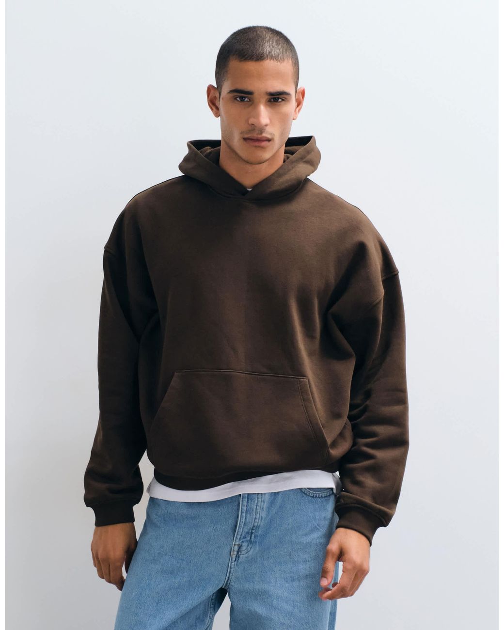 ASOS – basic-kapuzenpullover in Brown für Herren