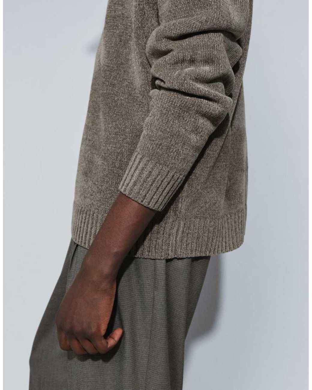 ASOS Gray Relaxed Knitted Half Zip Funnel Neck Jumper for men
