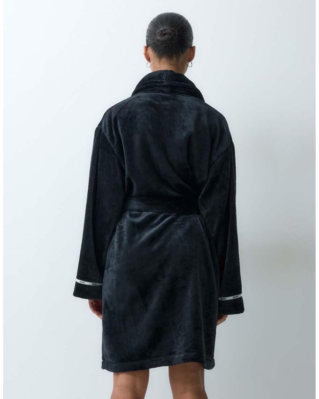 DKNY Blue Short Fleece Robe