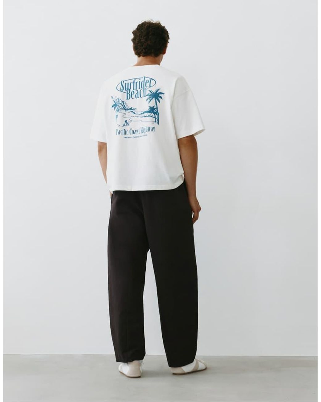 Pull&Bear White Darted baggy Trousers for men