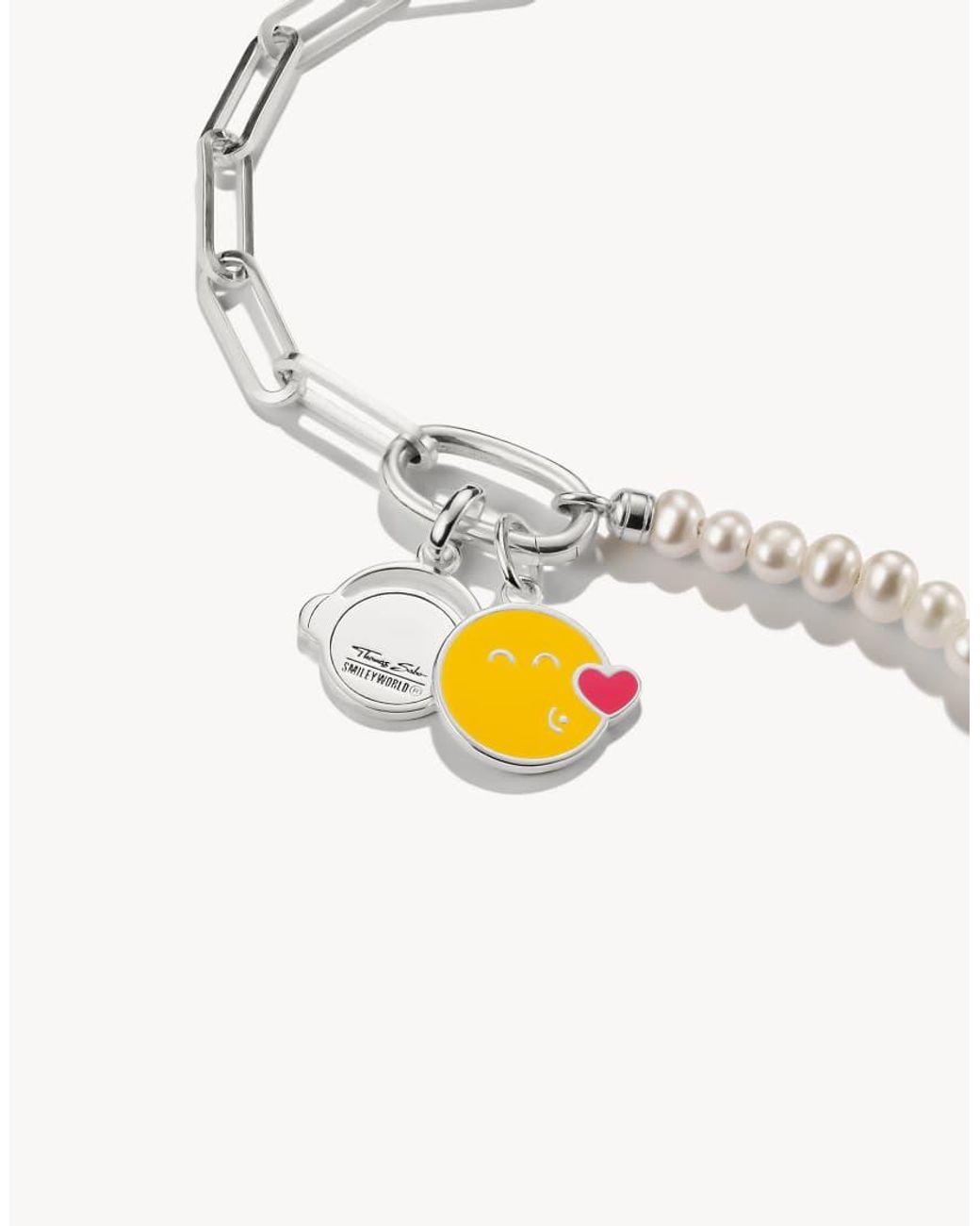 Thomas Sabo White Smileyworld Calm Charm Pendant Connect