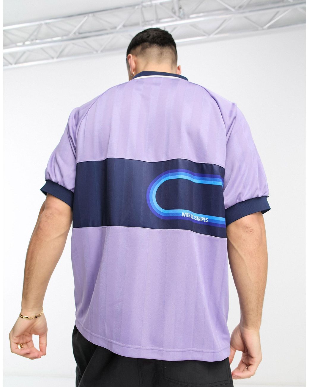 adidas Originals Bloke Pop Retro Football Jersey in Purple for Men