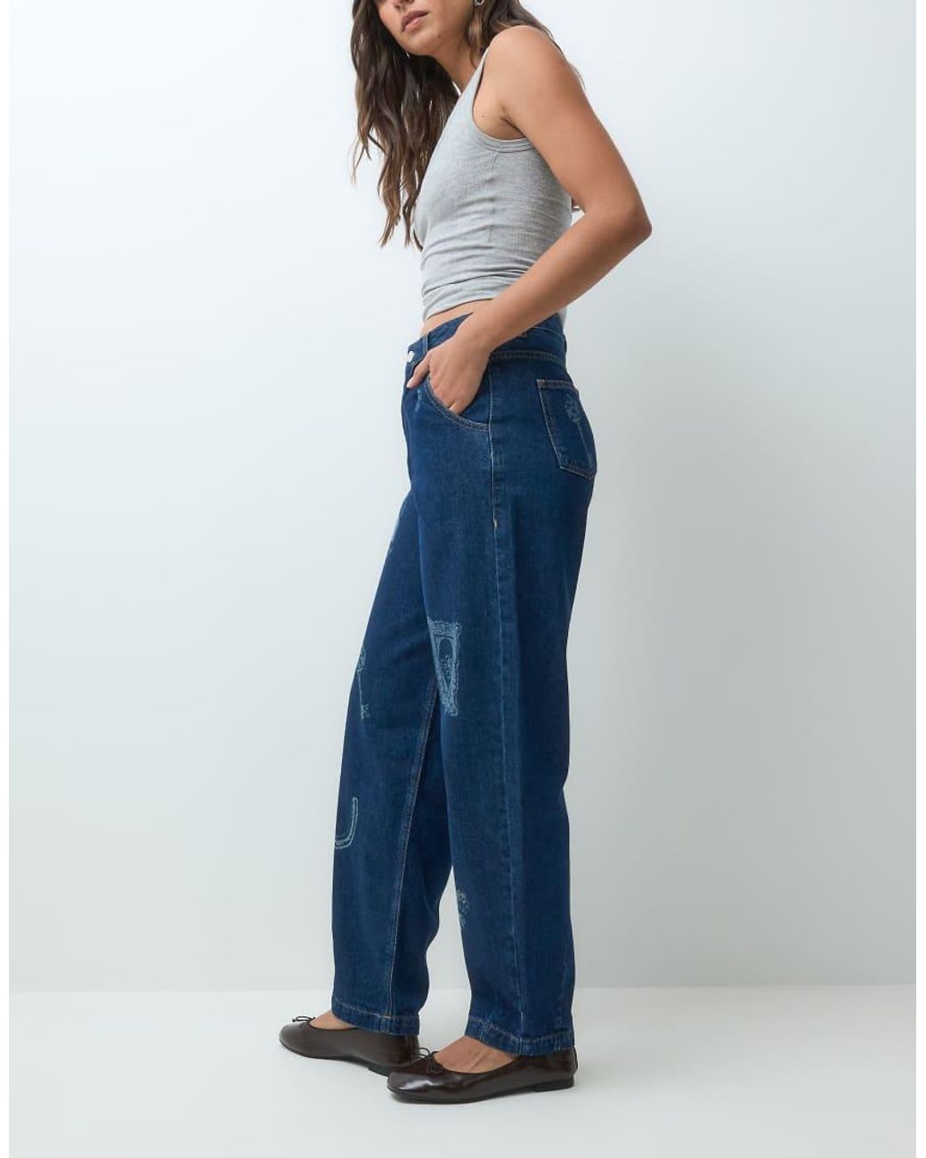 Muse Assembly Blue Charm Printed baggy Jeans