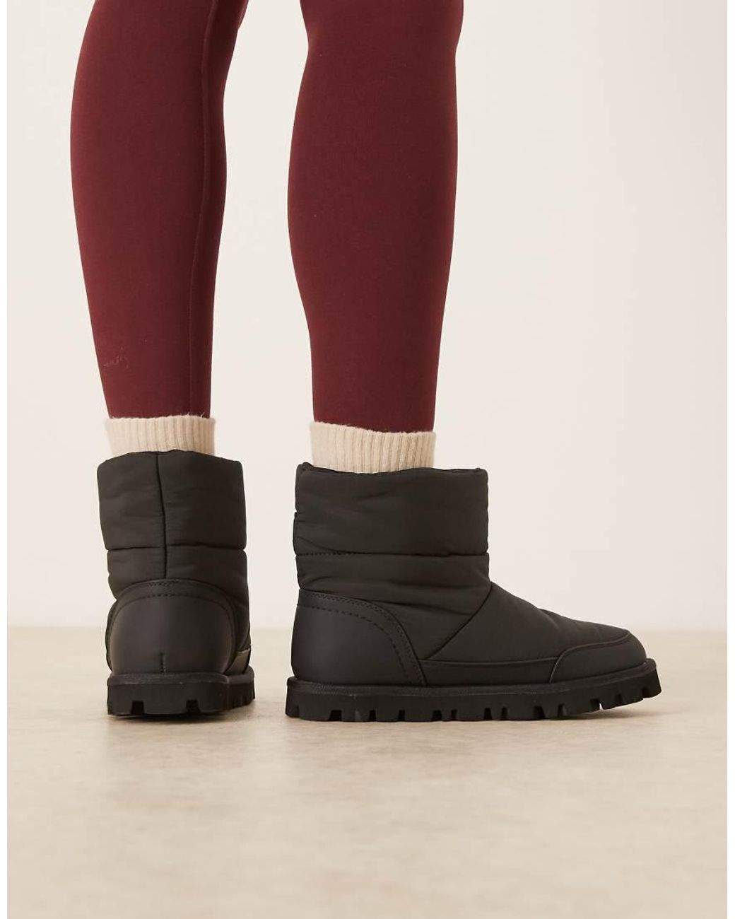 ASOS Black Audrey Nylon Snow Boots