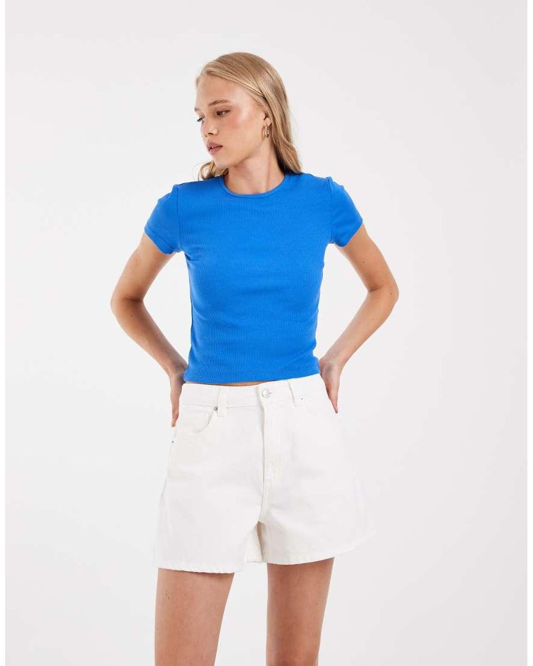 ASOS Blue Longer A Line Shorts