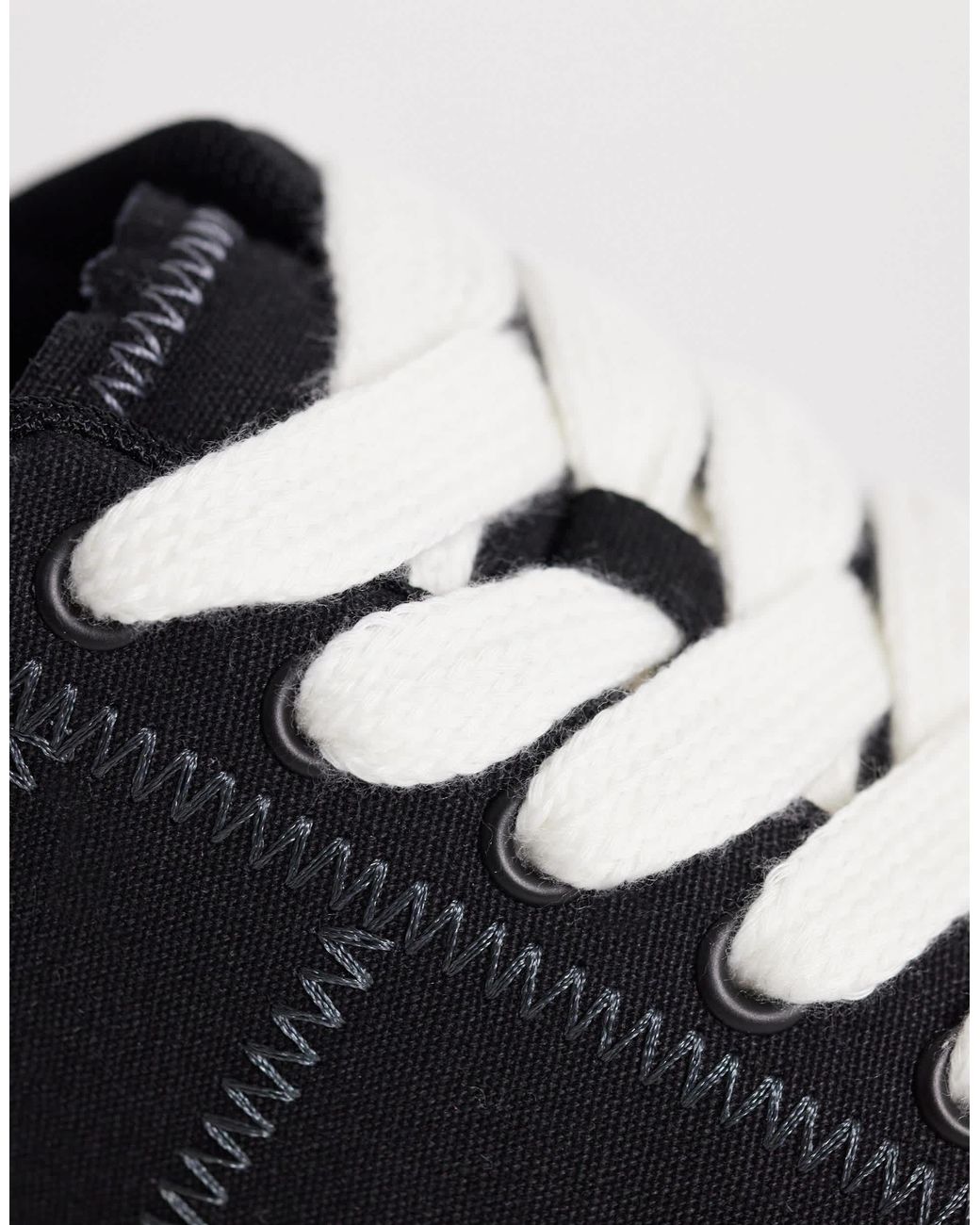 ASOS Black Lace Up Canvas Trainer for men
