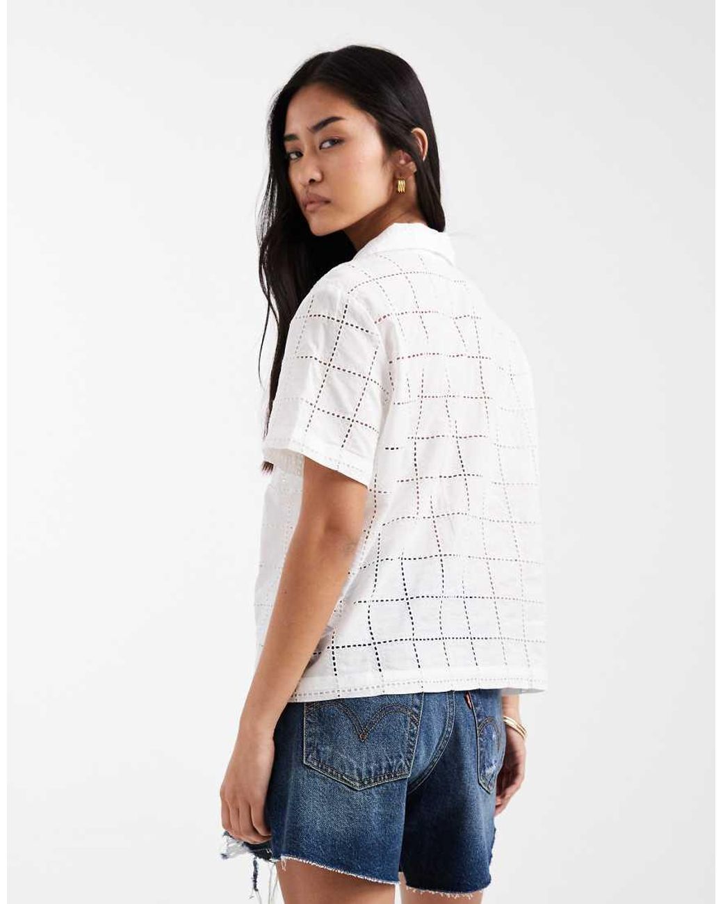 Levi's White Broderie Anglais Boxy Shirt