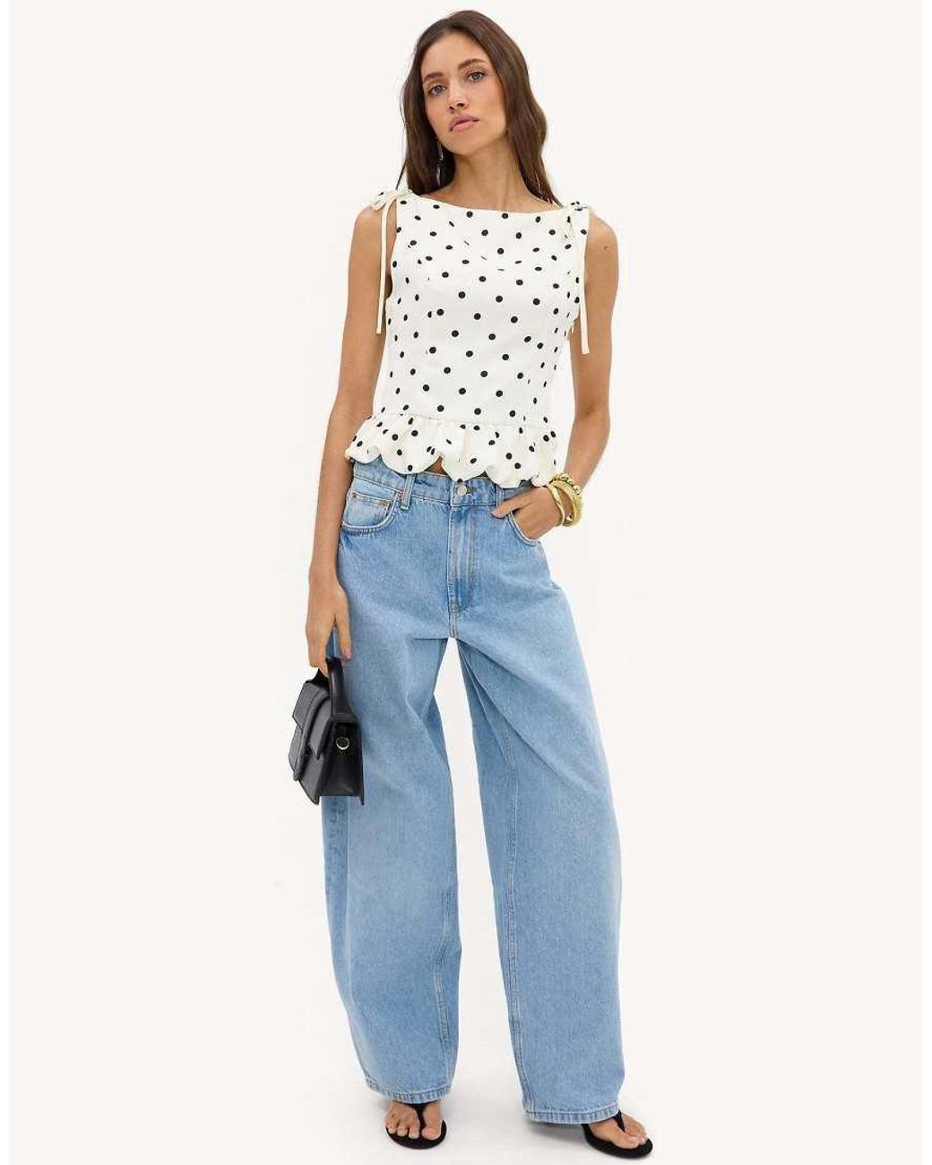 Loavies White Vivid Love Polka-Dot Top