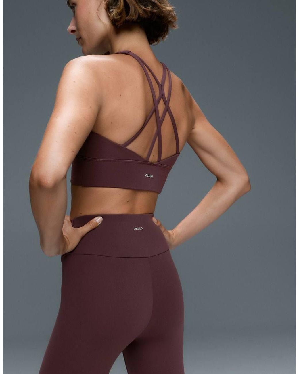 Oysho Gray Comfortlux High-waisted Ankle-length leggings