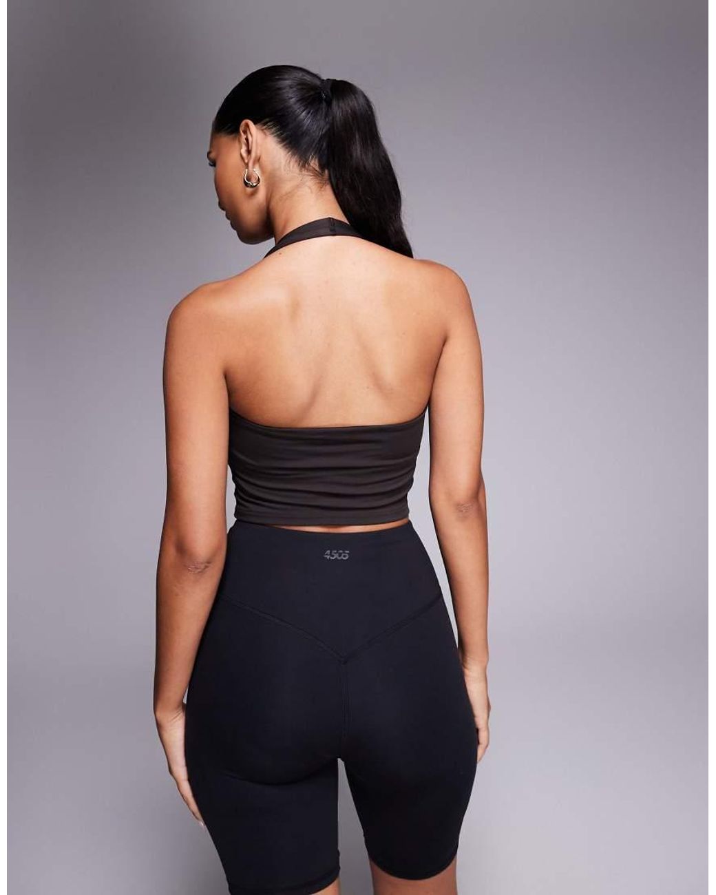 4505 Blue Halter Neck Performance Top With Inner Bra