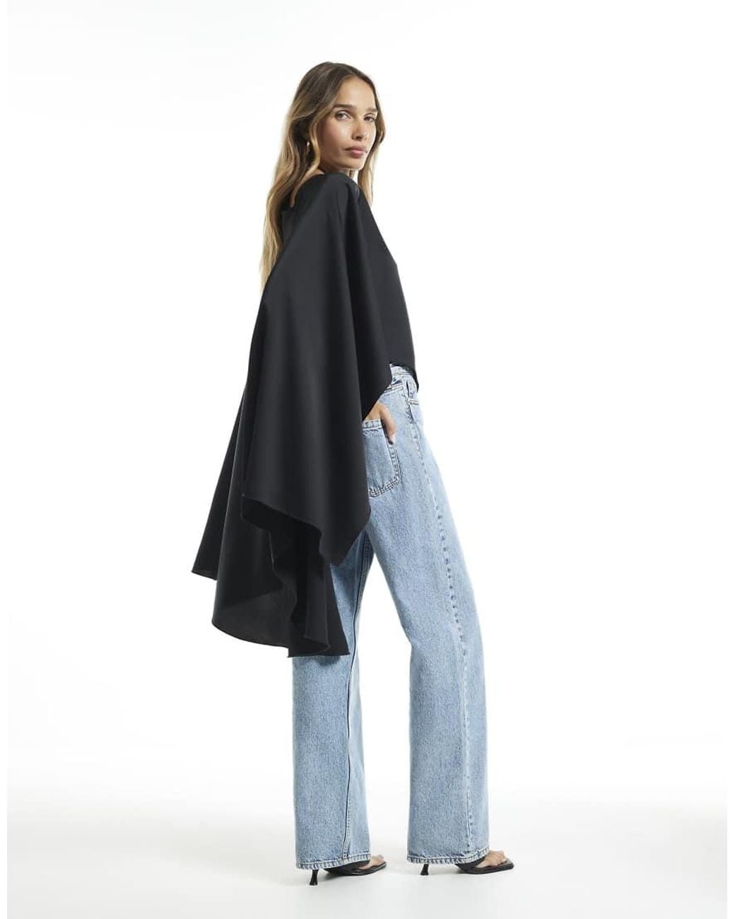 River Island Blue High Low Cape
