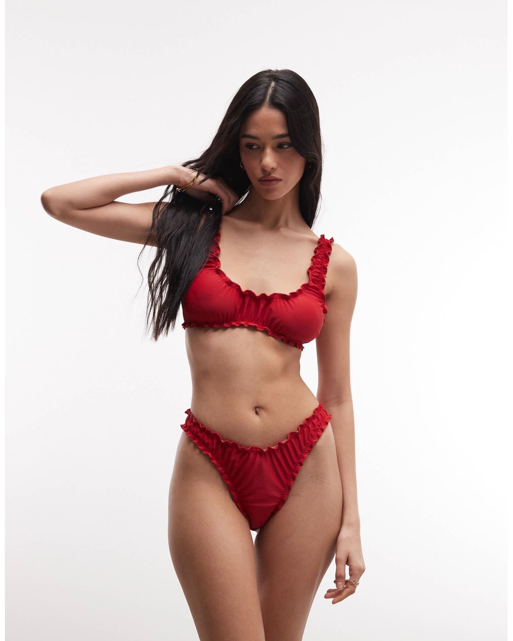 Crop top Collusion en coloris Red
