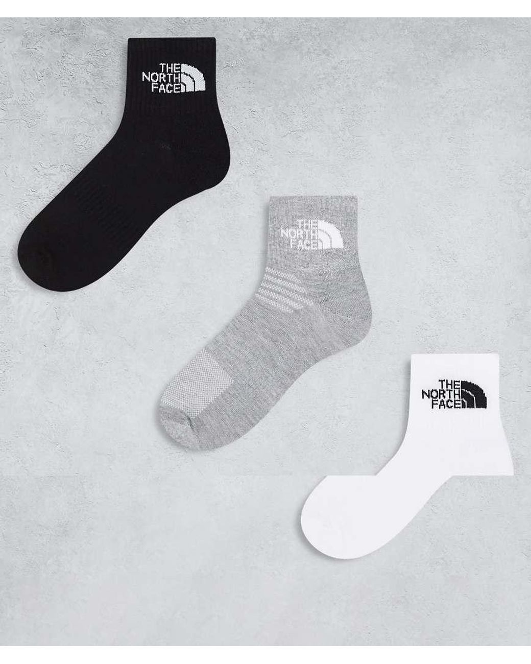 The North Face White Simple Dome 3 Pack Logo Ankle Socks