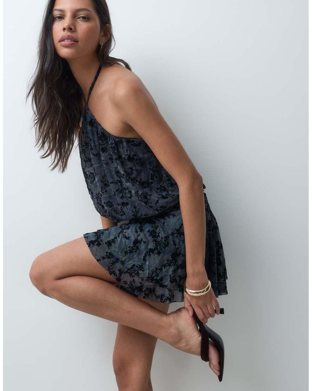 Miss Selfridge Blue Playsuit