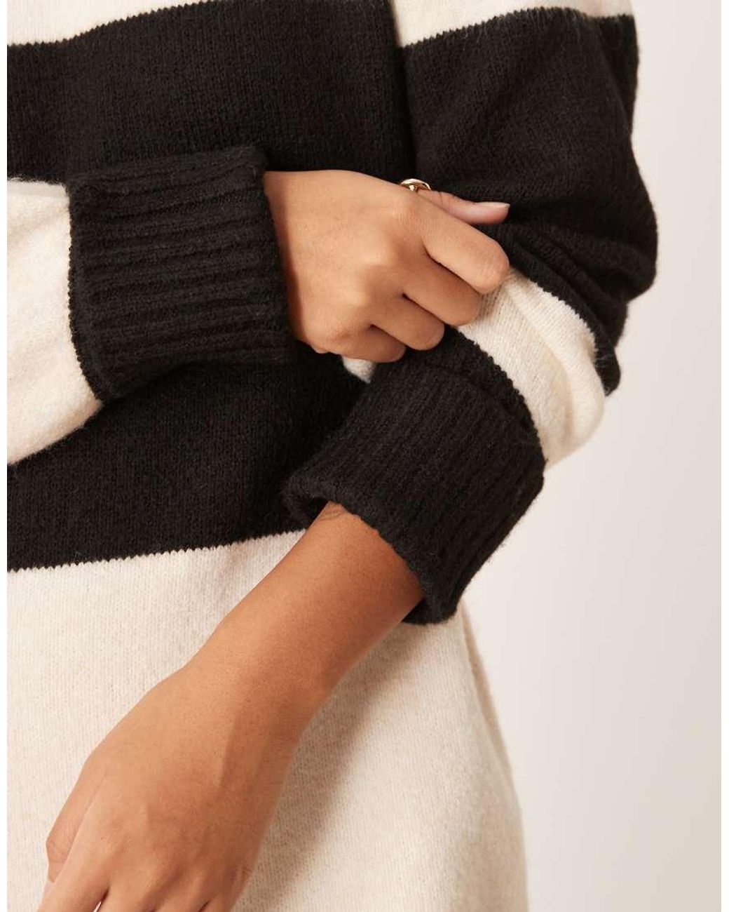 Vila Black Colour Blocking Knitted Mini Dress