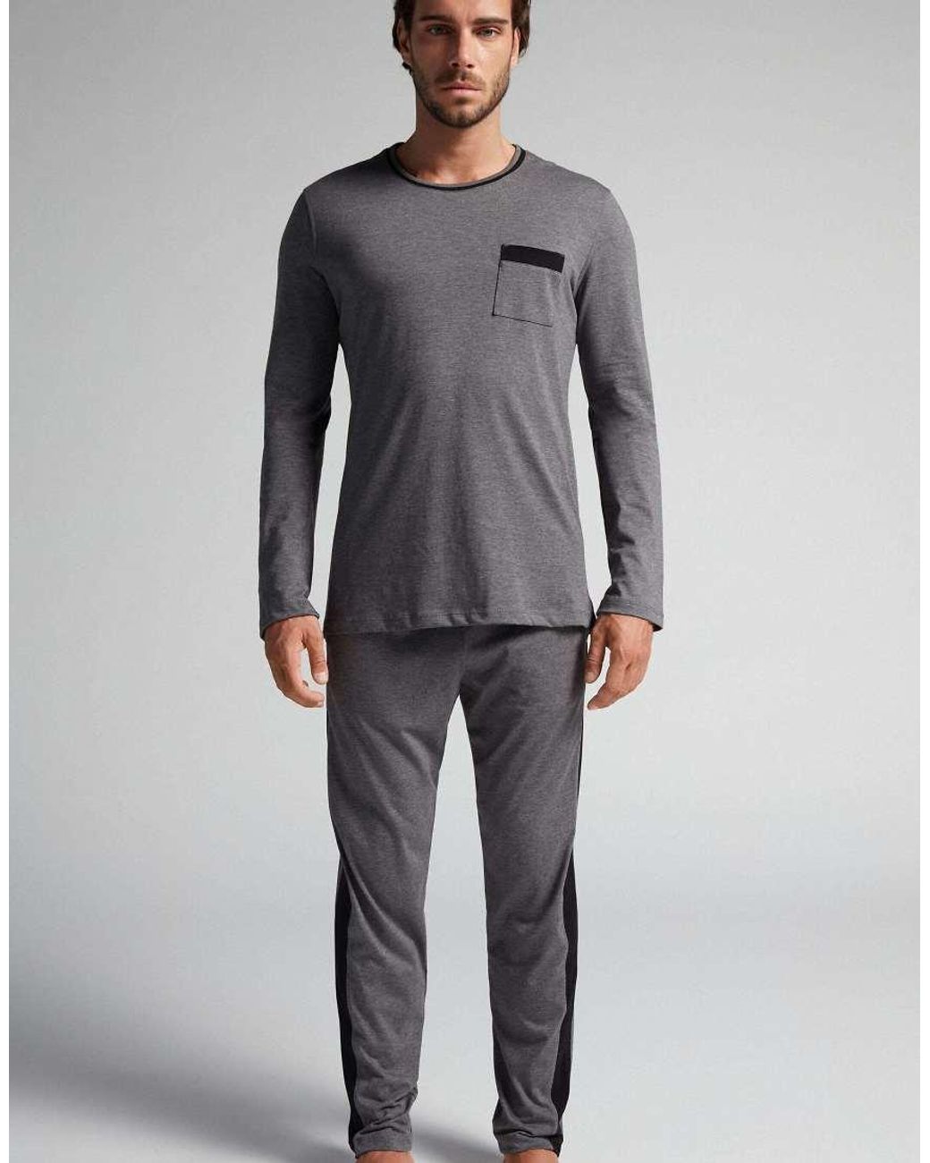 Intimissimi Gray Long Superior Cotton Pyjamas for men