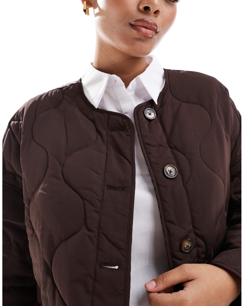 Object Brown Onion Quilted Front Pocket Bomber