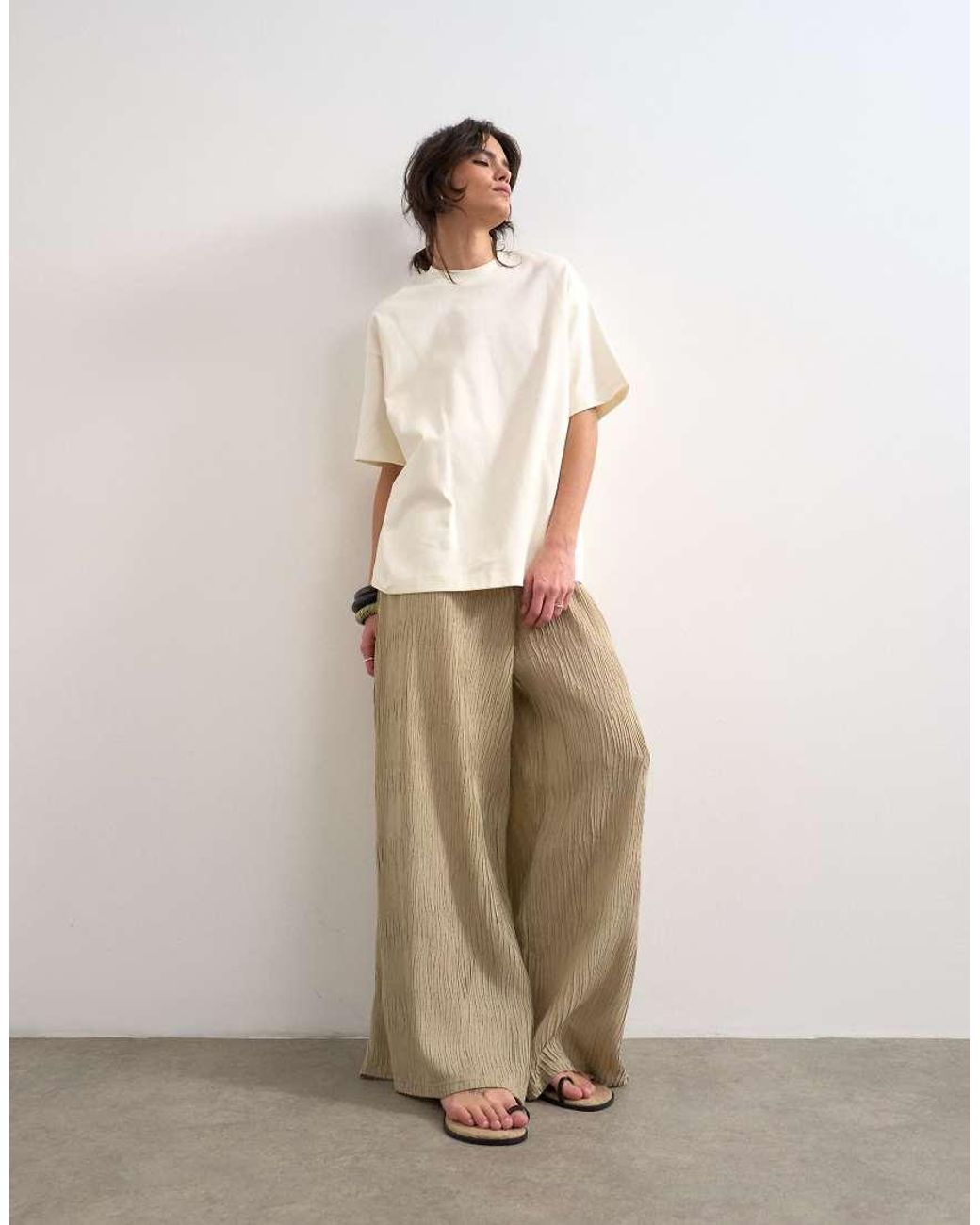 TOPSHOP White Premium Interlock Oversized Tee