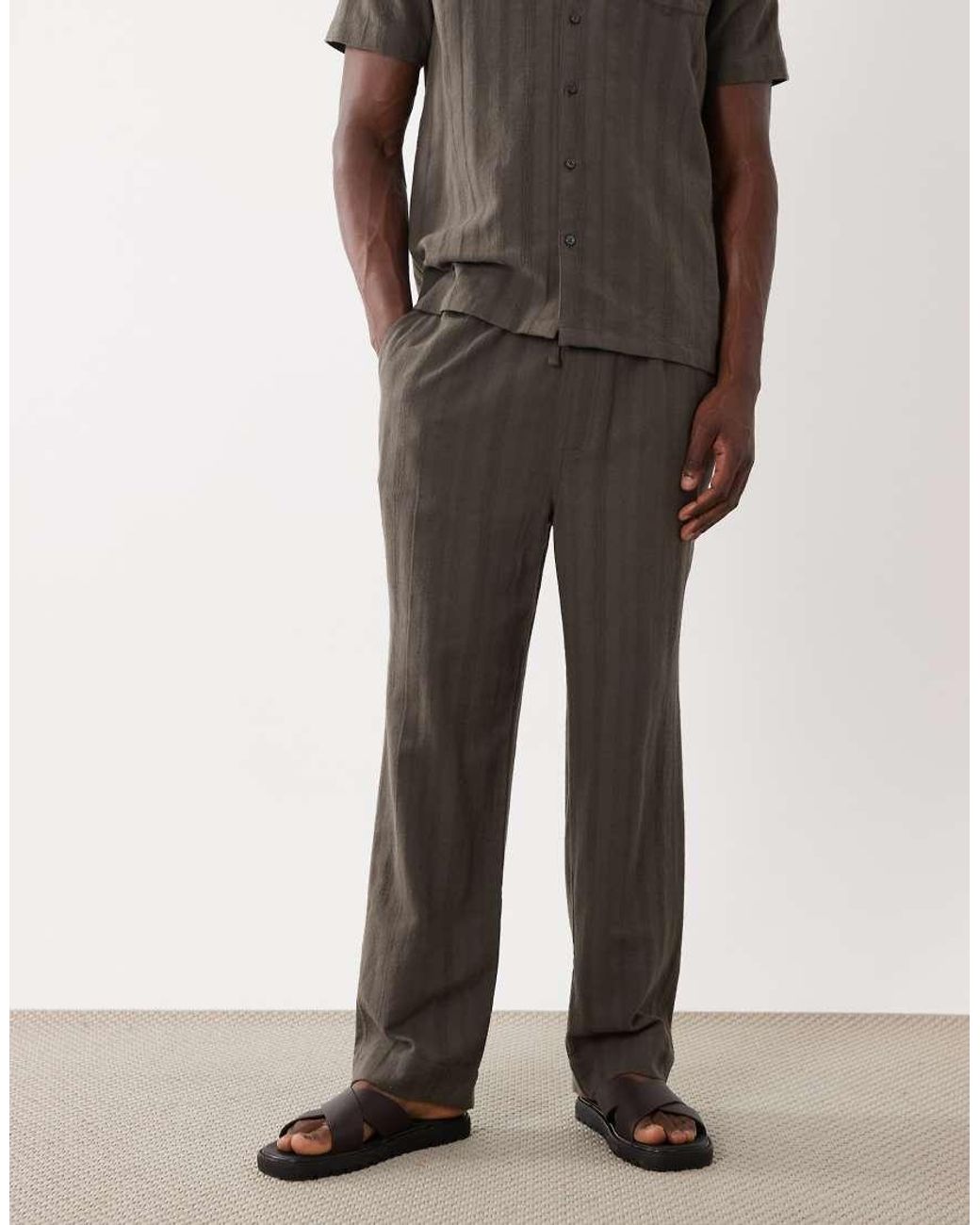 Brave Soul White Co-Ord Regular Fit Relaxed Trousers for men