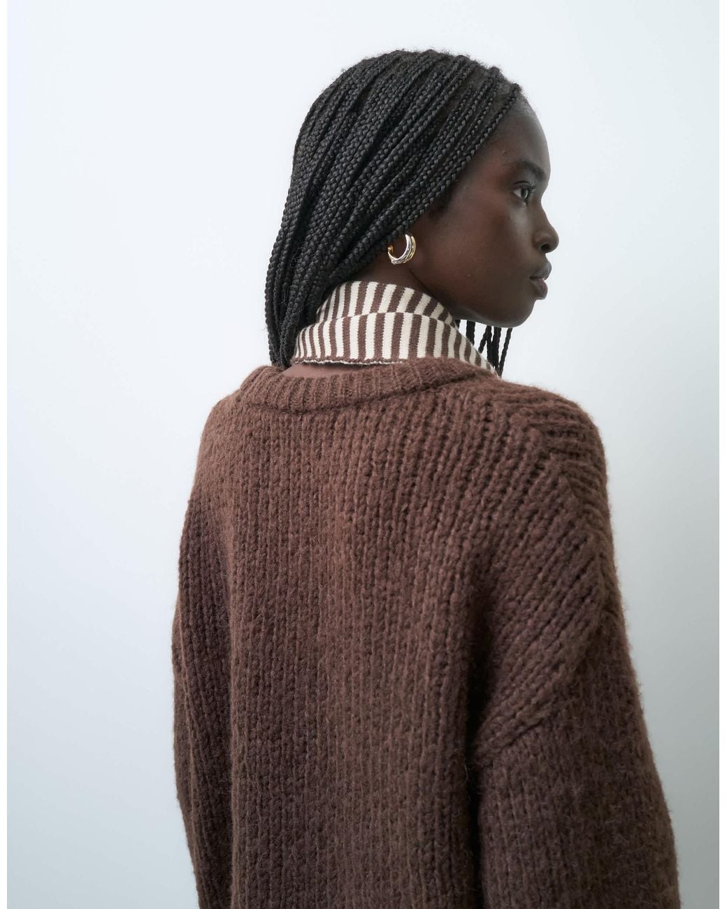 Pieces Brown Triangle Scarf