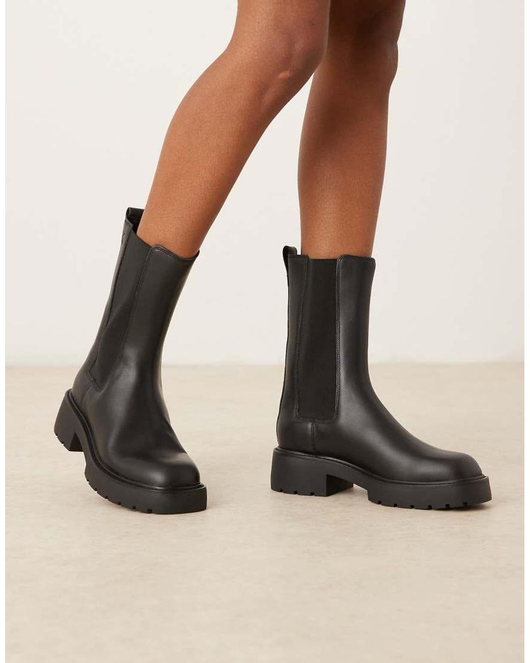 Calvin Klein Black High Chunky Chelsea Boots