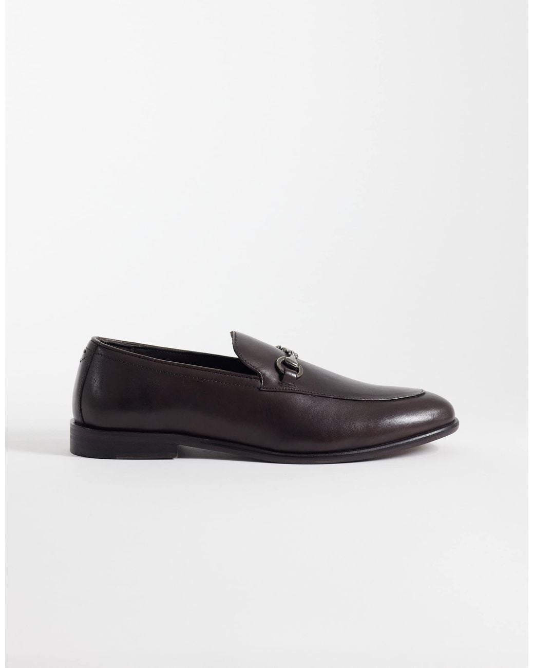 ASOS White Slim Loafers With Snaffle for men