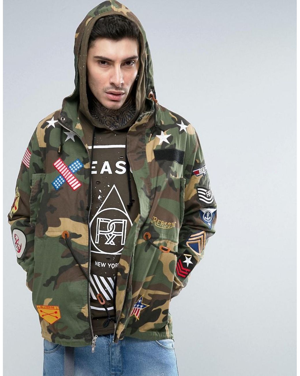 Reason camo best sale jacket