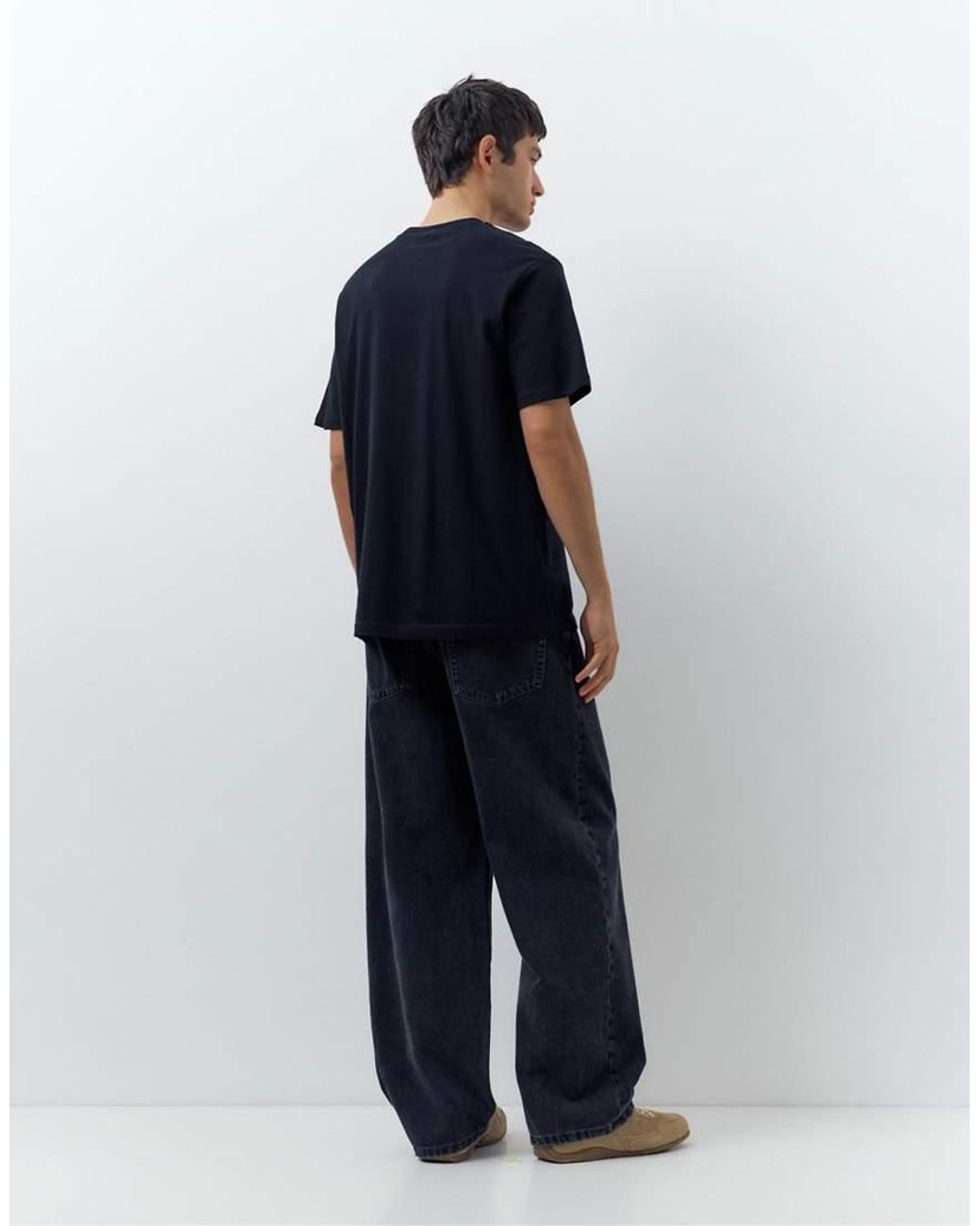 Pull&Bear Black 3-pack Of Short Sleeve T-shirts for men