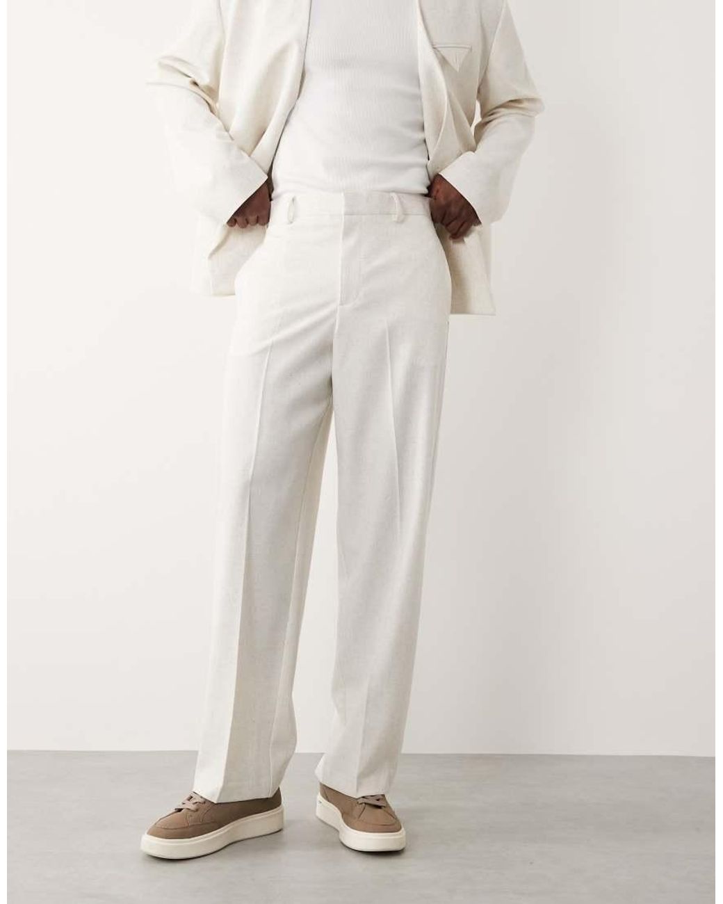 ASOS White Wide Leg Suit Trousers for men