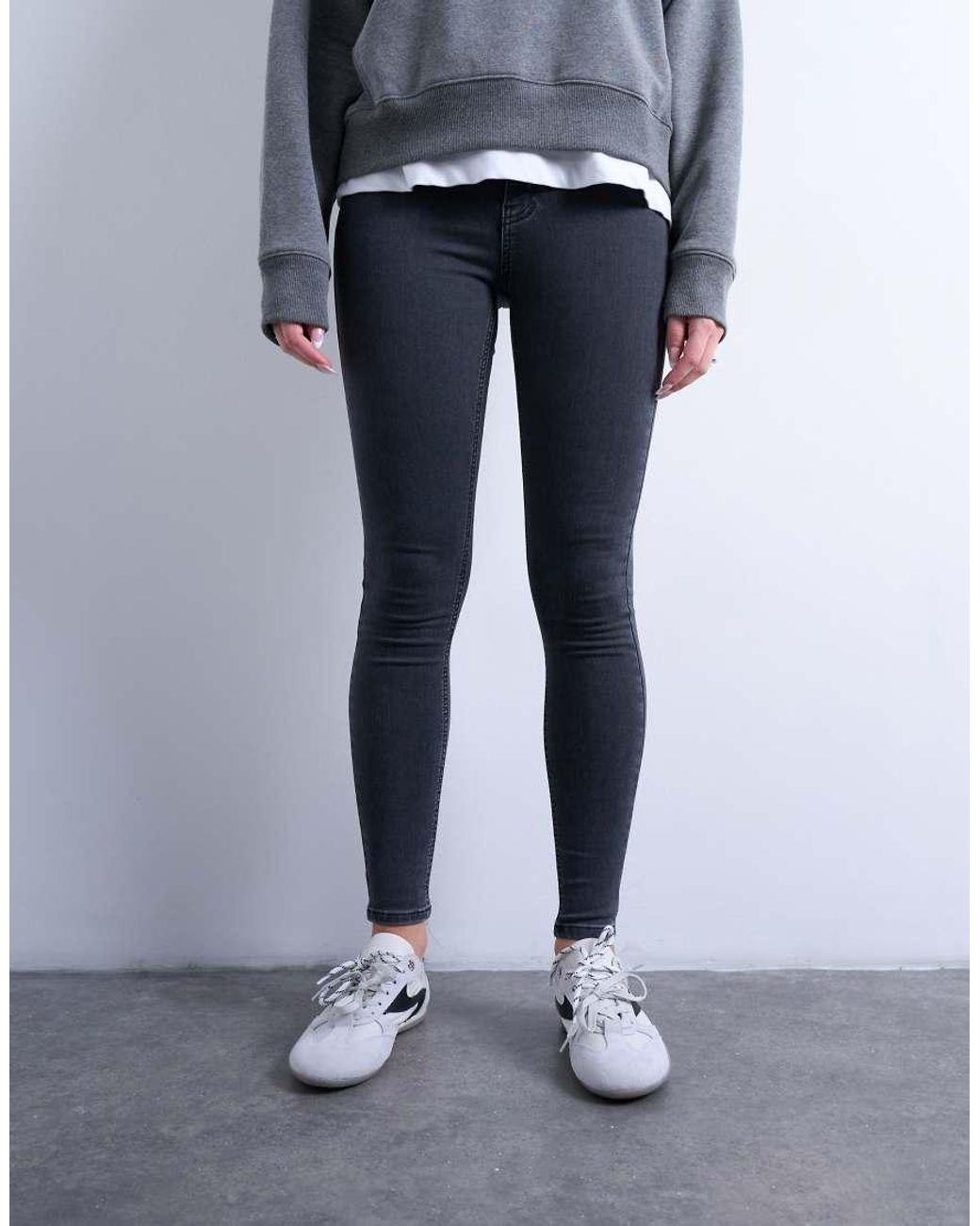Topshop Hourglass Gray Joni Skinny High Rise Jeans