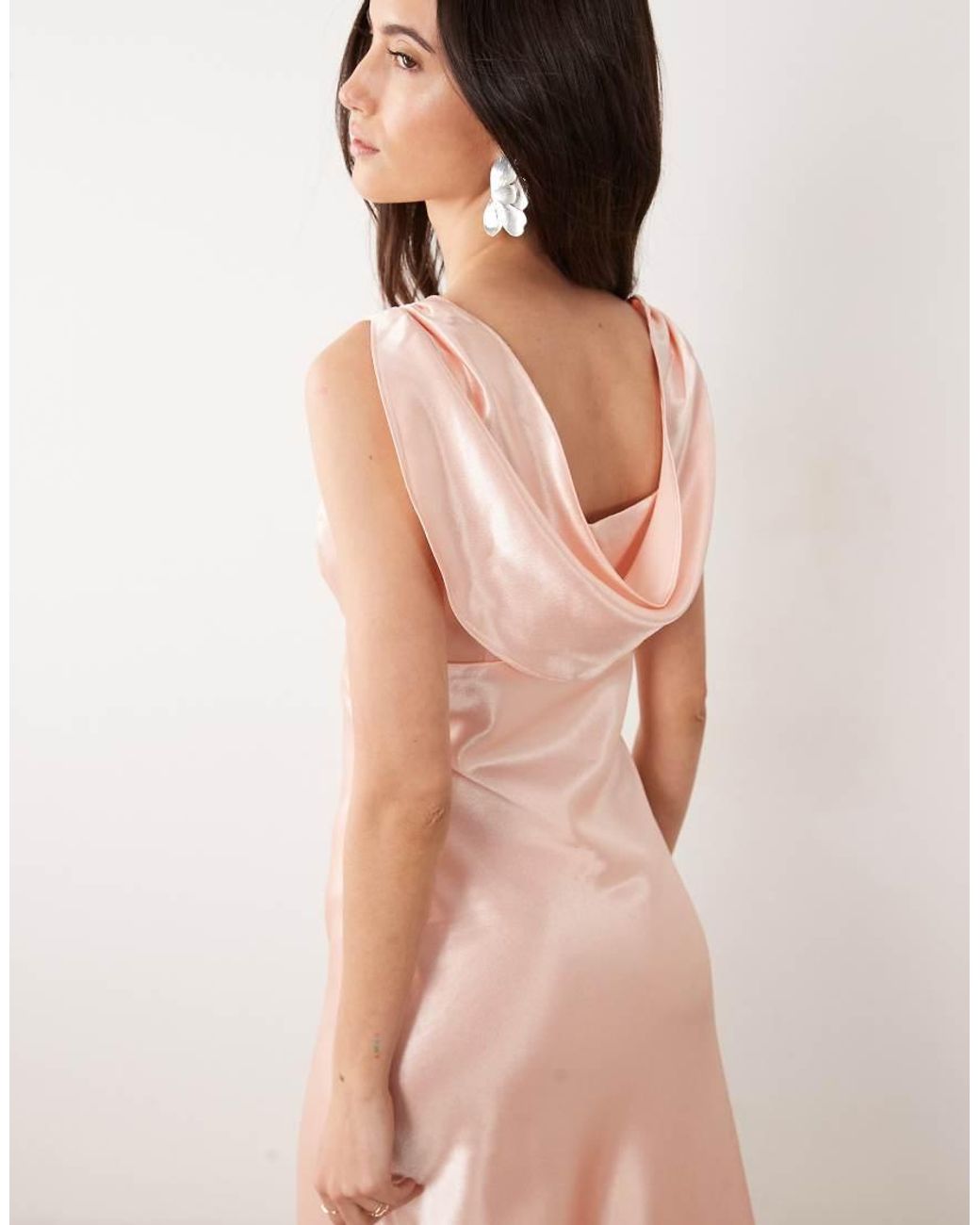 True Decadence Pink Cowl-Back Maxi Dress