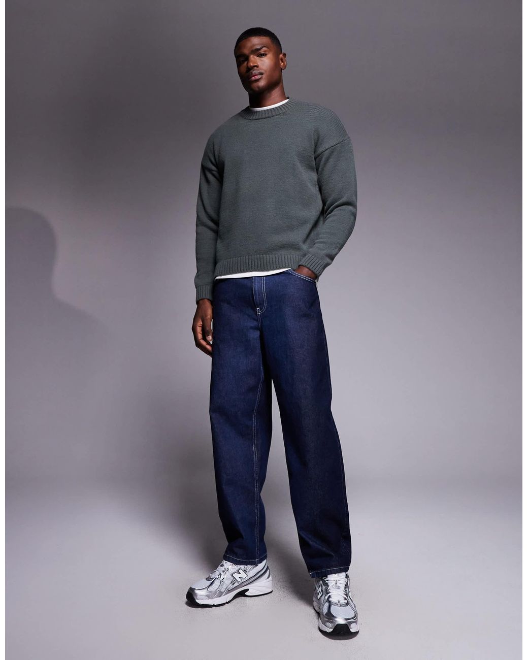 ASOS – oversize-strickpullover in Blue für Herren