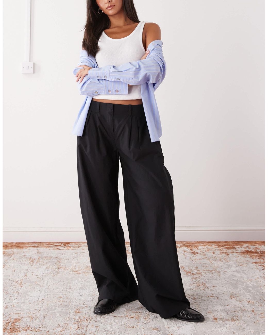 Rahtech Weekday Weekday Super Wide Leg Pleated Trousers in Black | Lyst
