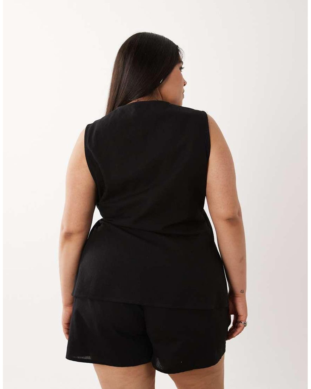 ASOS Black Asos Design Curve Wrap Front Romper