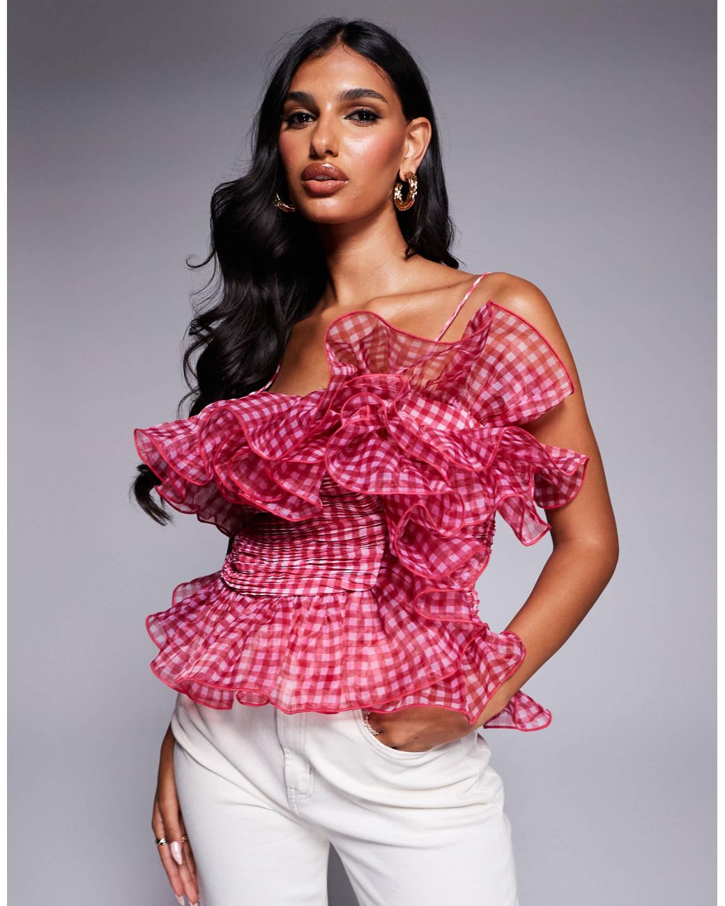 ruffle organza top