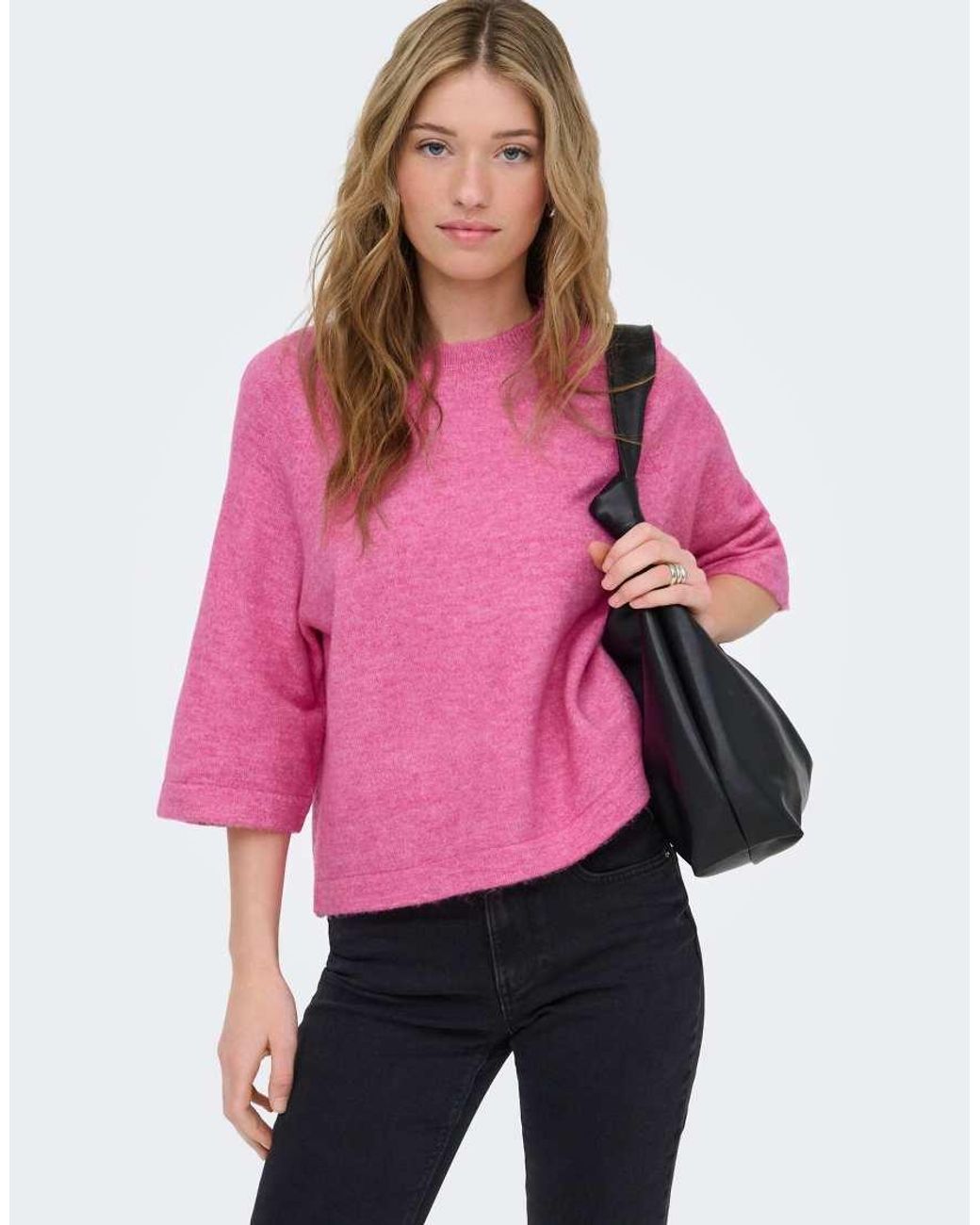 ONLY Pink Simoni 3/4 Sleeve Jumper