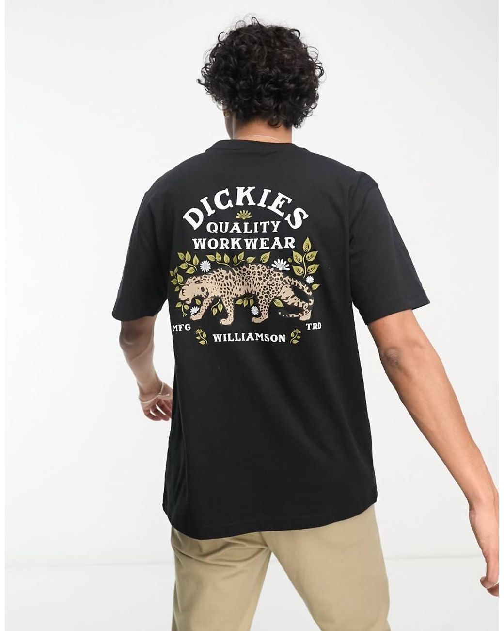 Dickies Black Fort Lewis Tiger Back Print T-shirt