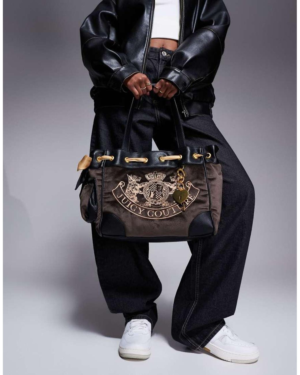 Juicy Couture Daydreamer Y2k Logo Double Handle Shoulder Bag in