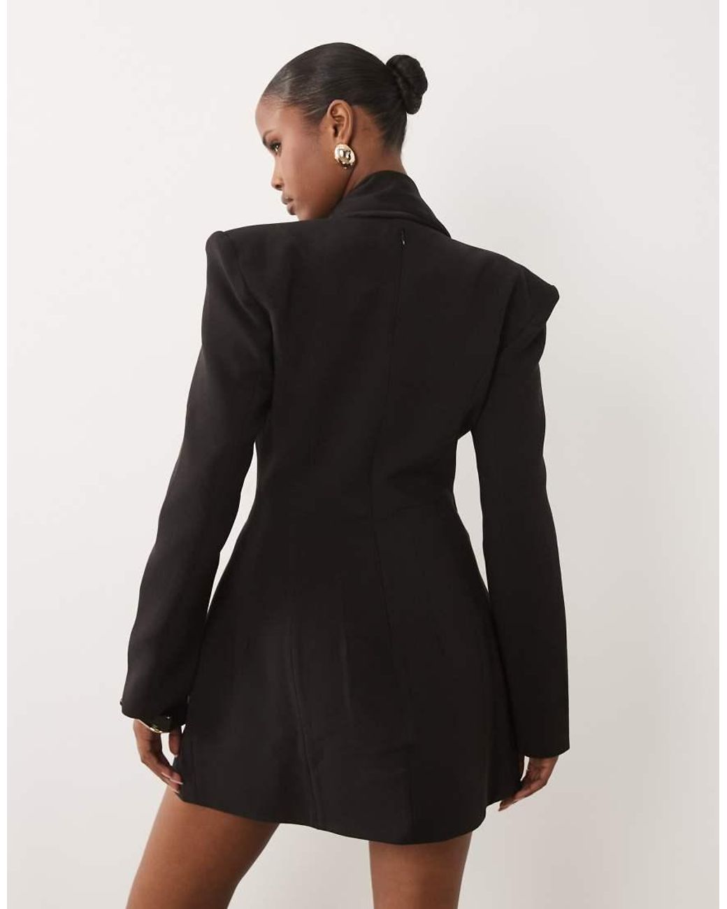 Bardot Black Blazer Tie Detail V-neck Mini Dress