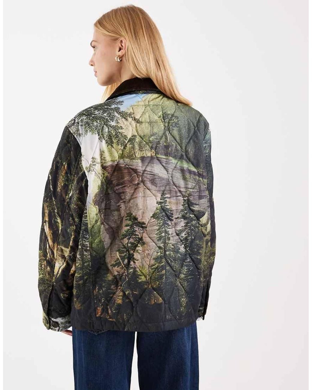 Polo Ralph Lauren Gray Quilted All Over Print Shirt Jacket