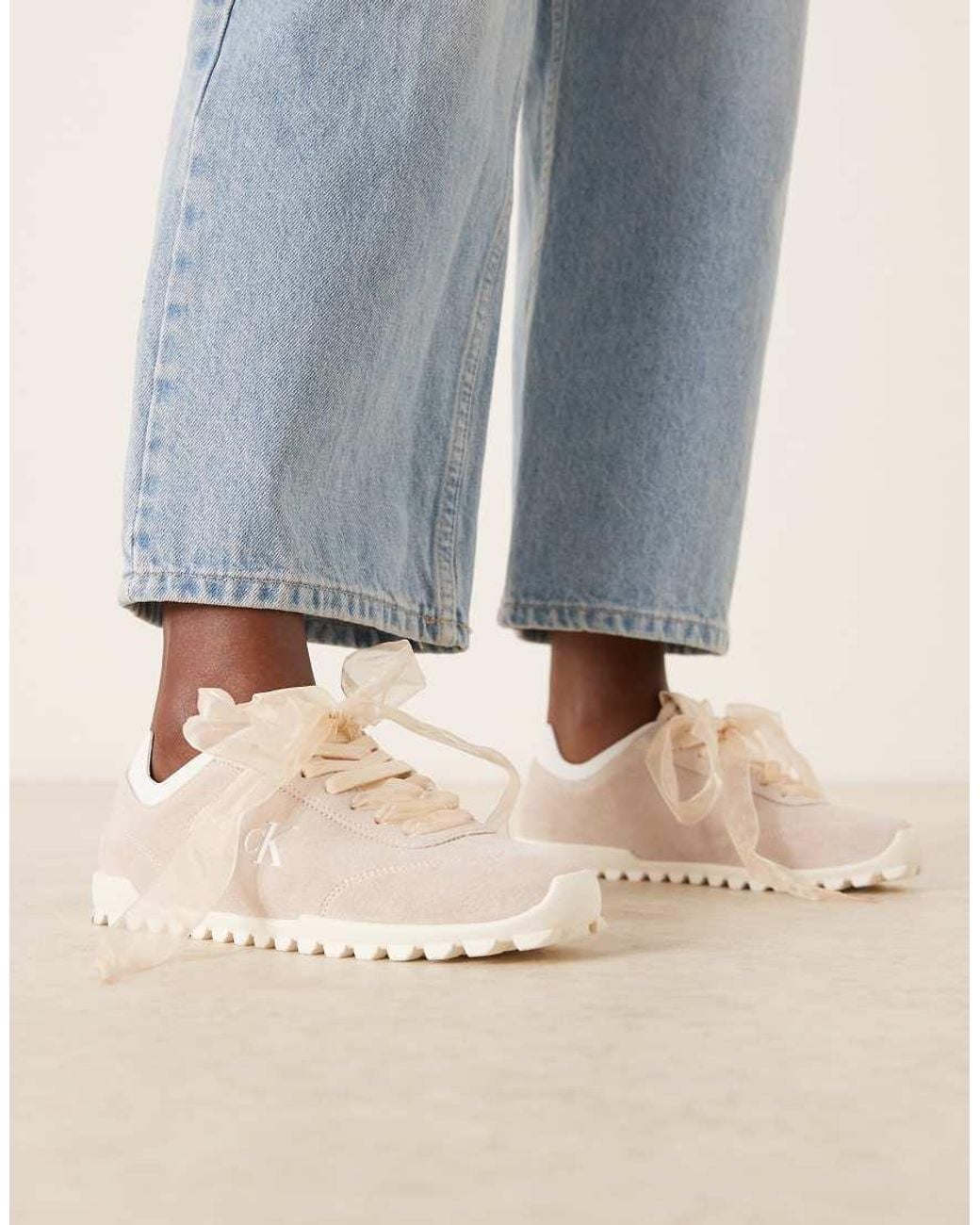 Calvin Klein Blue Jeans Low Profile Suede Trainers