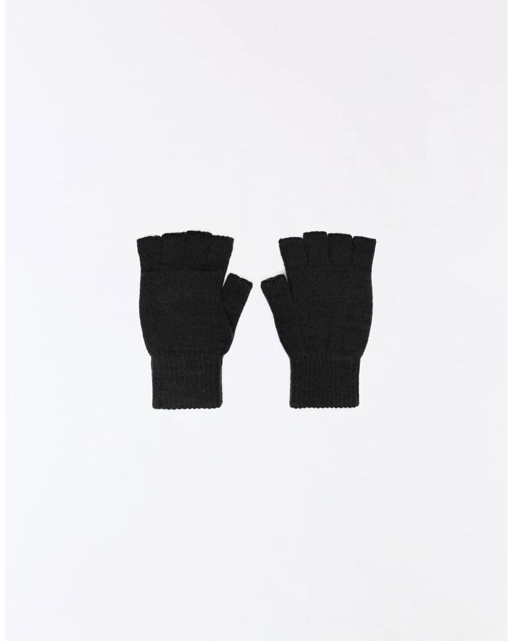 Bershka Black Knit Mittens for men