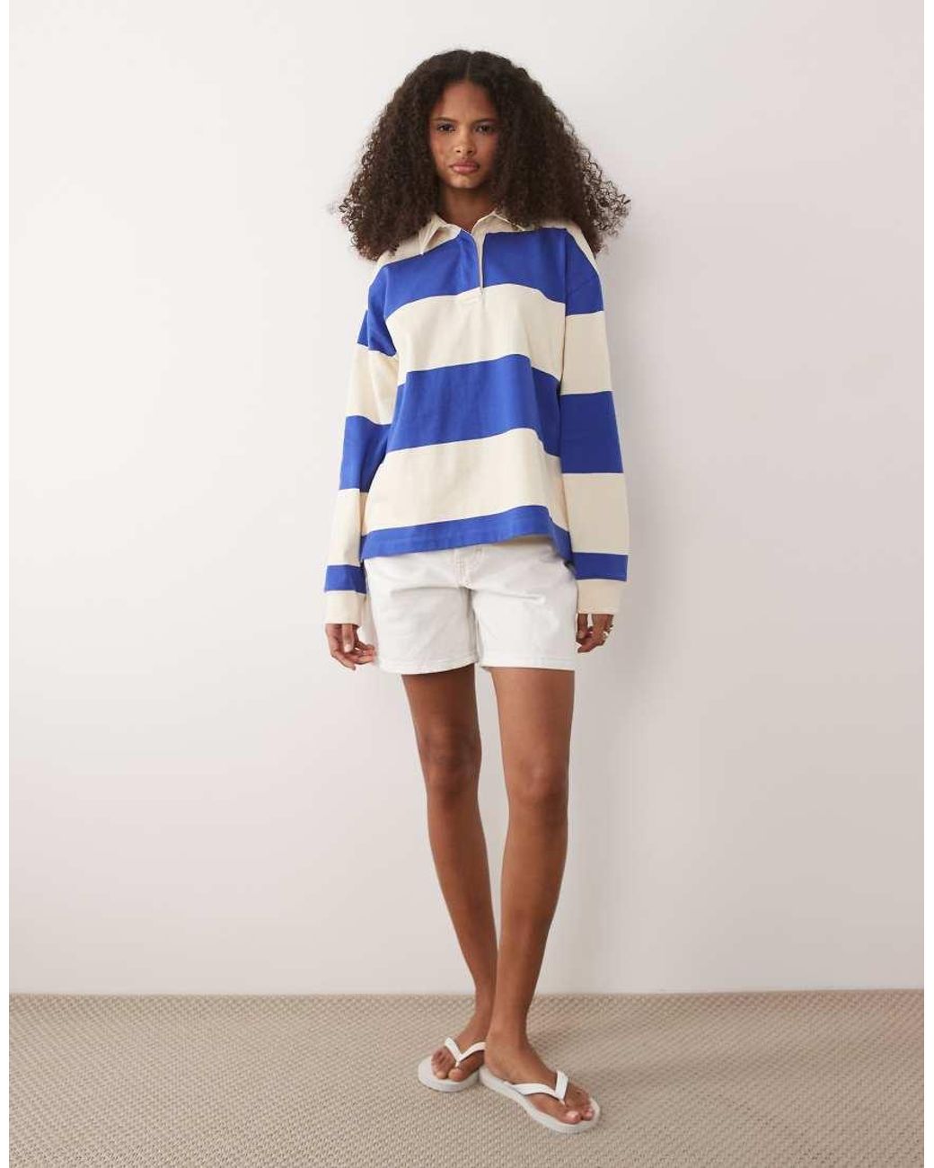 Gant Blue Striped Heavyweight Cotton Rugby Polo