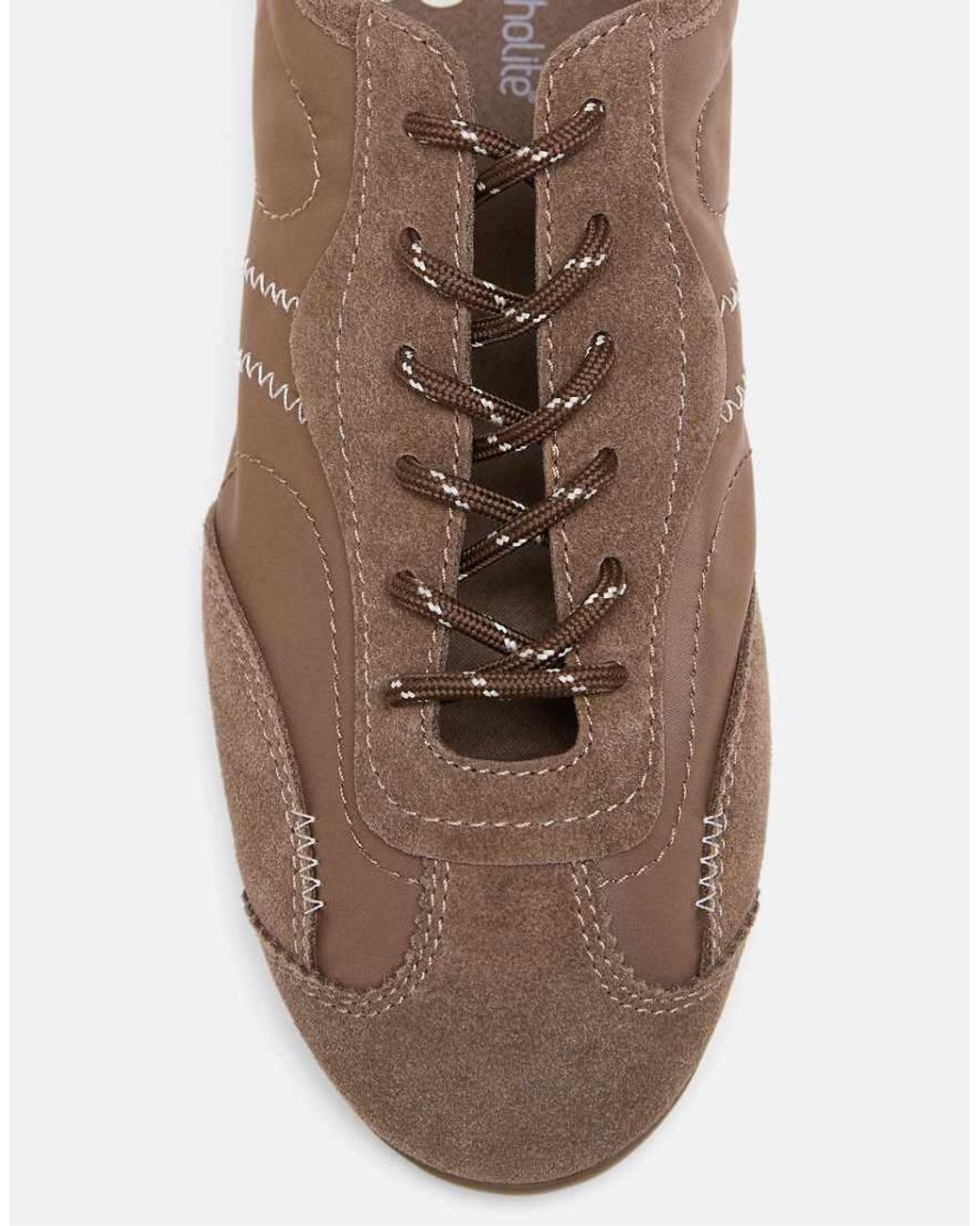 Stradivarius Brown Lace-Up Leather Detail Sneakerinas