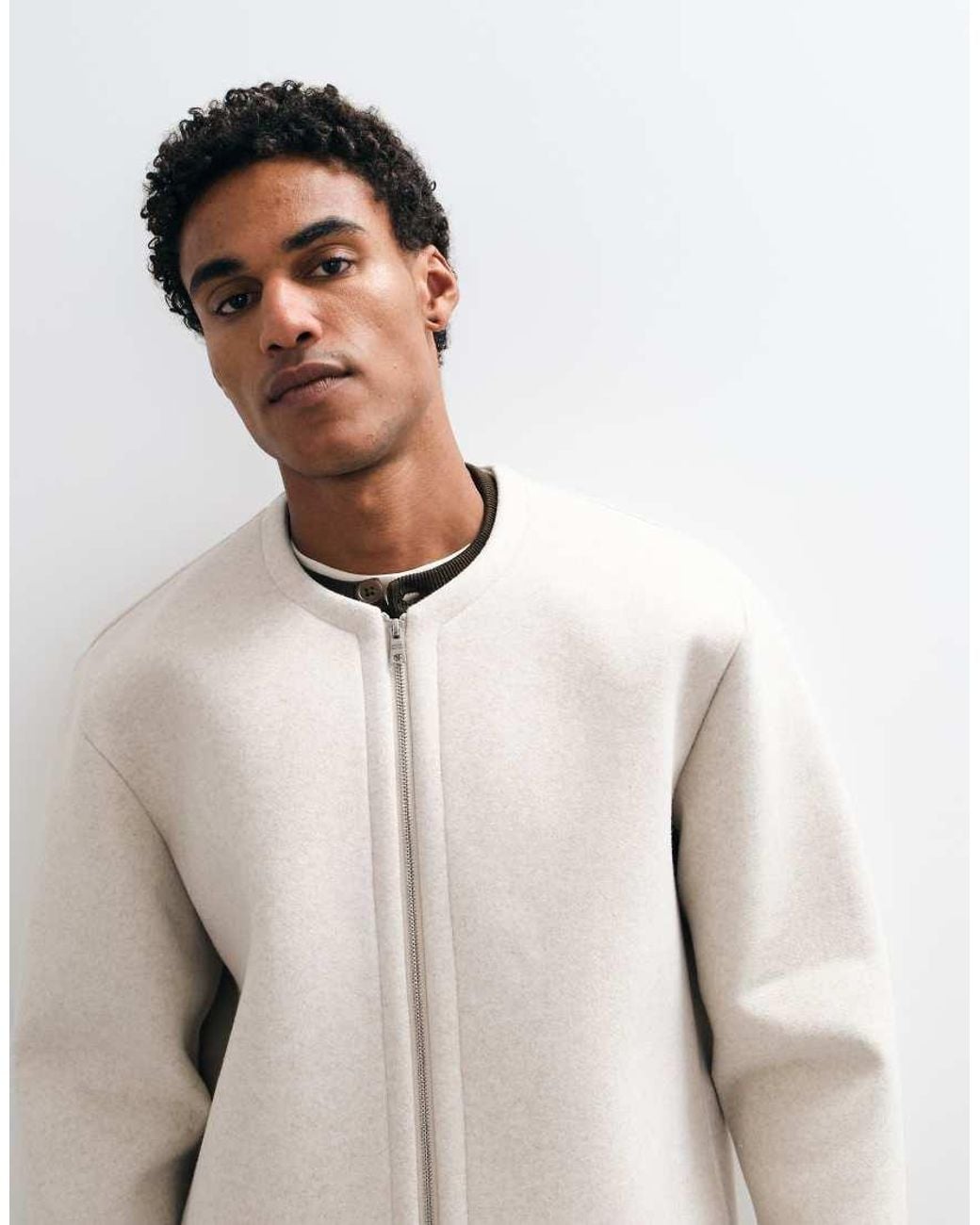 ASOS White Relaxed Cardigan Style Zip Through for men