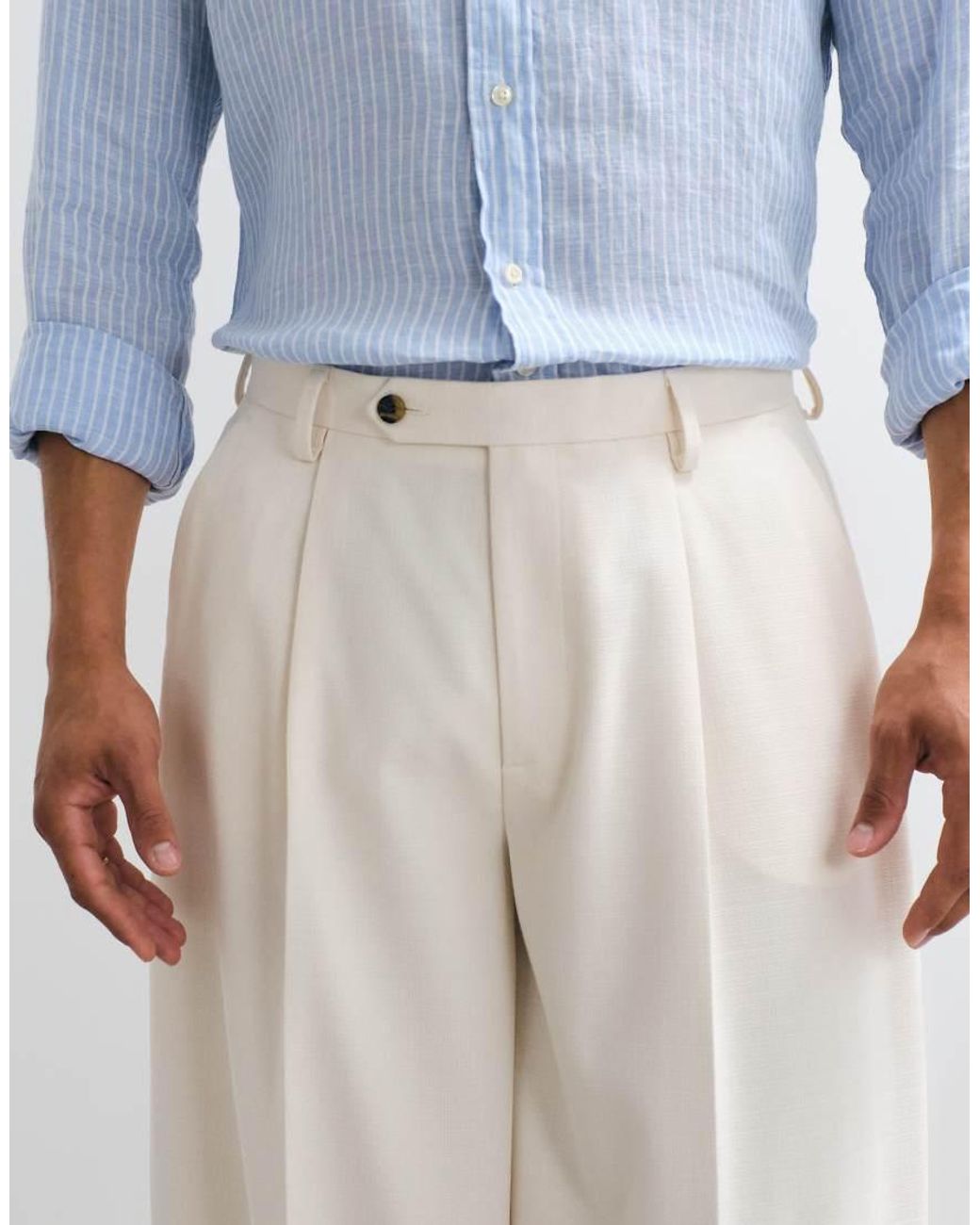 ASOS White Tailored Wide Barrel Leg Trousers for men