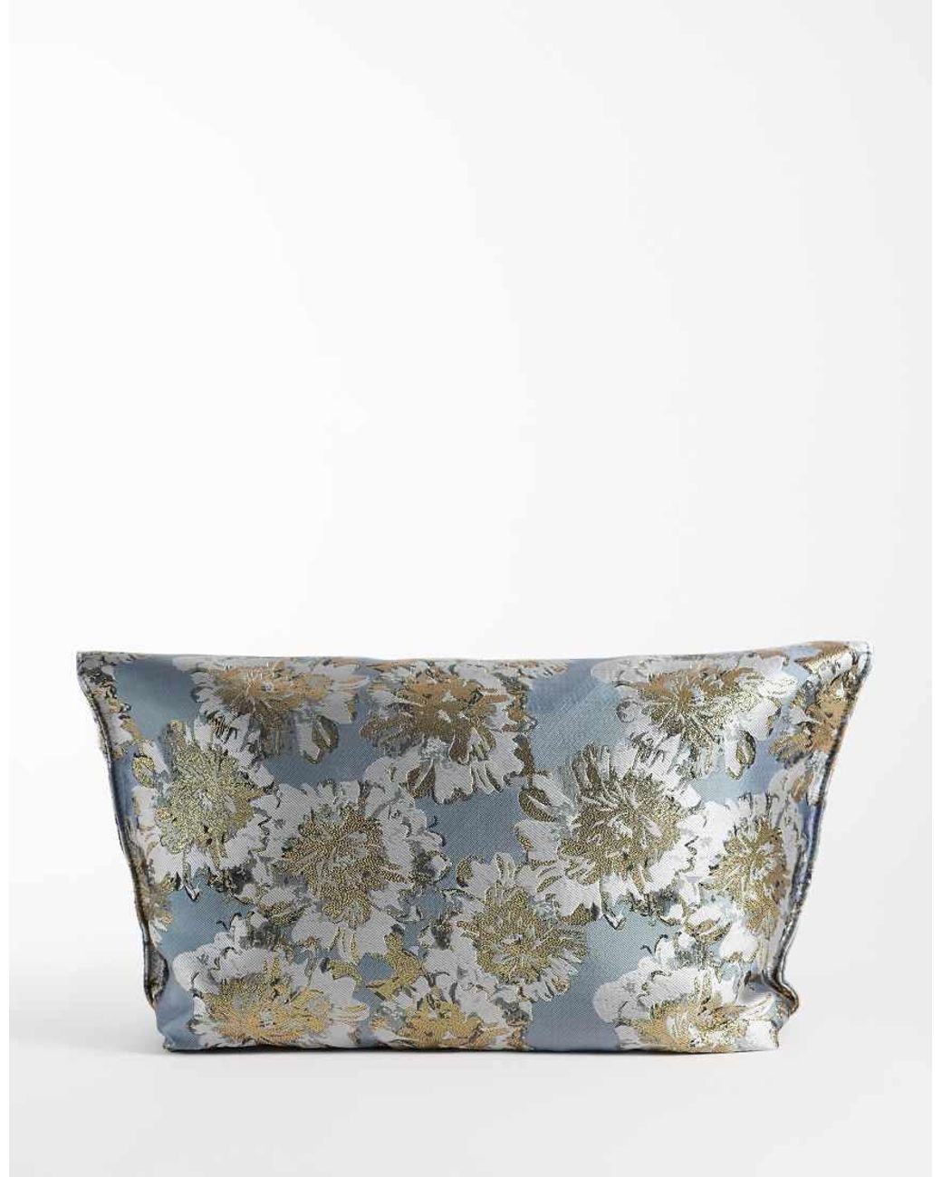ASOS Gray Jacquard Soft Fold Over Clutch