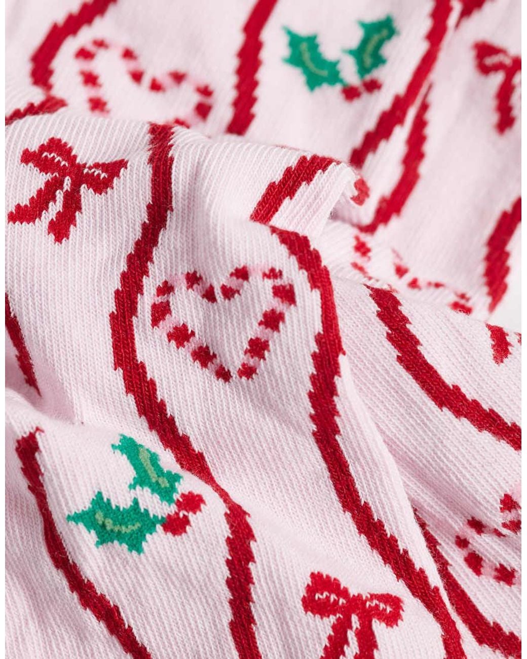 Accessorize Pink Christmas Candy Cane Socks