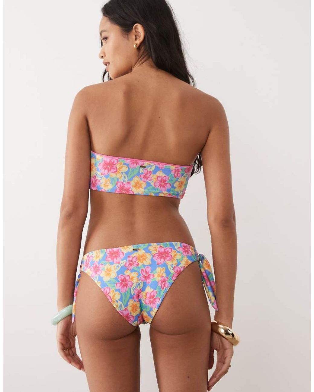 Rip Curl Pink Rip Curl Floral Print Tieside Bikini Bottom
